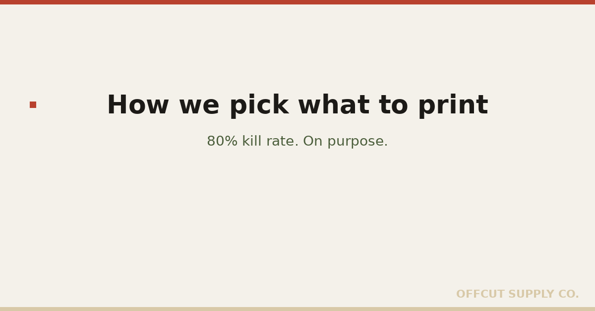 How we pick what to print