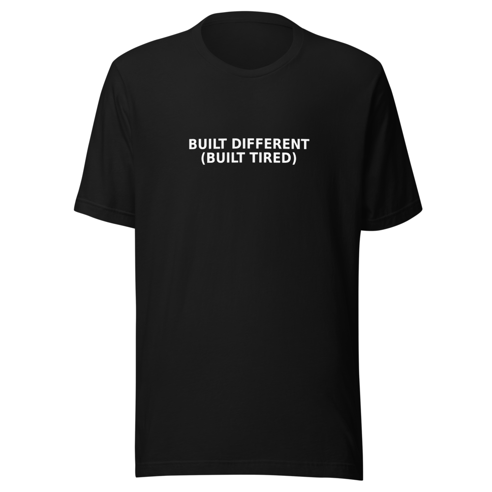 Offcut Supply Co. Built Different (Built Tired), ghost mannequin mockup, black