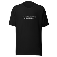 Offcut Supply Co. Day Shift Thinks This Is Glamorous, ghost mannequin mockup, black