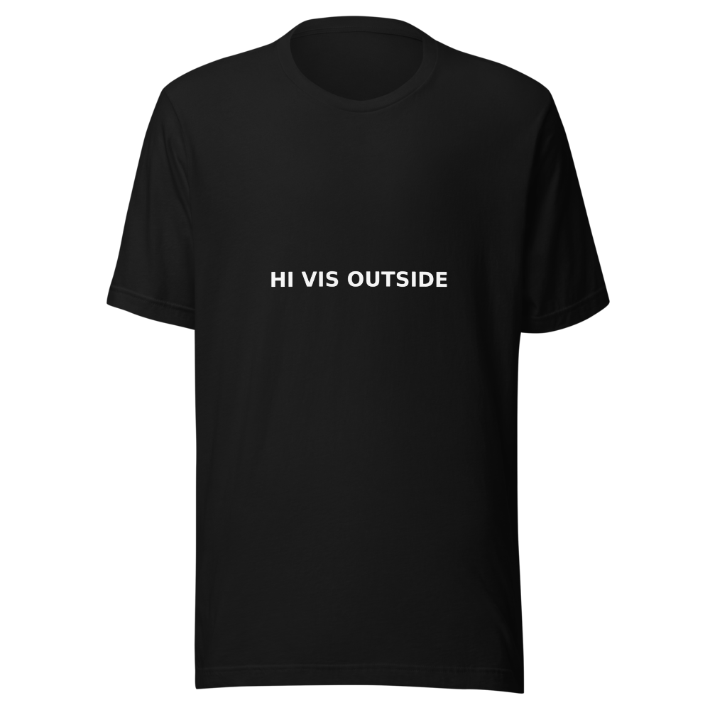 Offcut Supply Co. Hi-Vis Outside Tee, ghost mannequin mockup, black