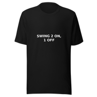 Offcut Supply Co. Swing 2 On, 1 Off Tee, ghost mannequin mockup, black
