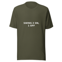 Offcut Supply Co. Swing 2 On, 1 Off Tee, ghost mannequin mockup, military-green