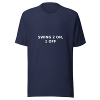 Offcut Supply Co. Swing 2 On, 1 Off Tee, ghost mannequin mockup, navy