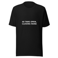 Offcut Supply Co. 40 Tabs Open, Closing None tee, ghost mannequin mockup, black