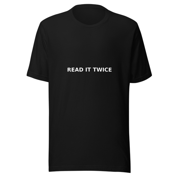 Offcut Supply Co. Read It Twice tee, ghost mannequin mockup, black