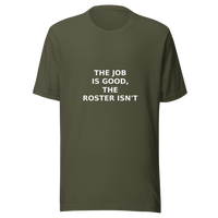 Offcut Supply Co. The Job Is Good, The Roster Isn't, ghost mannequin mockup, military-green
